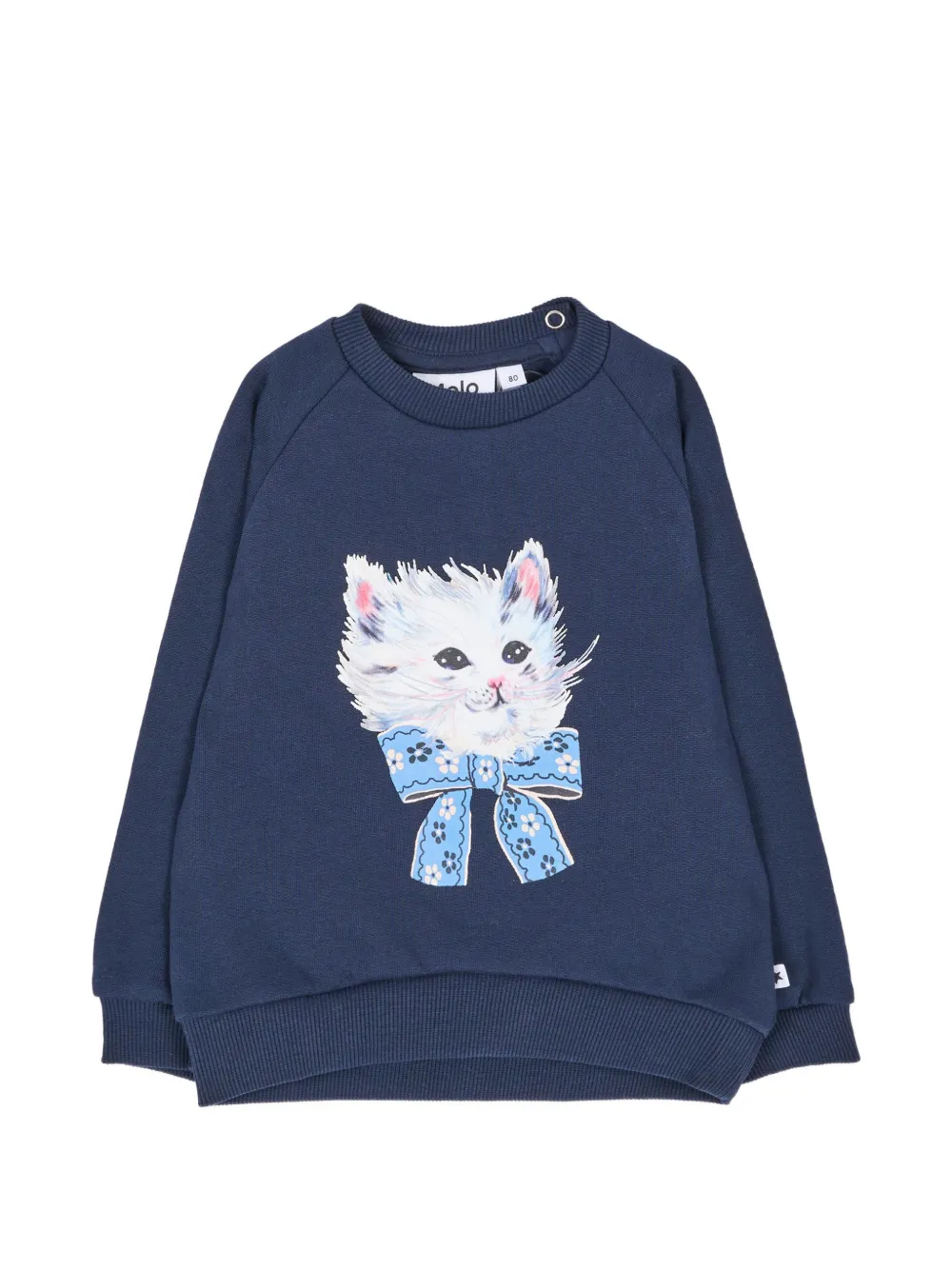 Molo cat-print raglan-sleeve sweatshirt - Blu