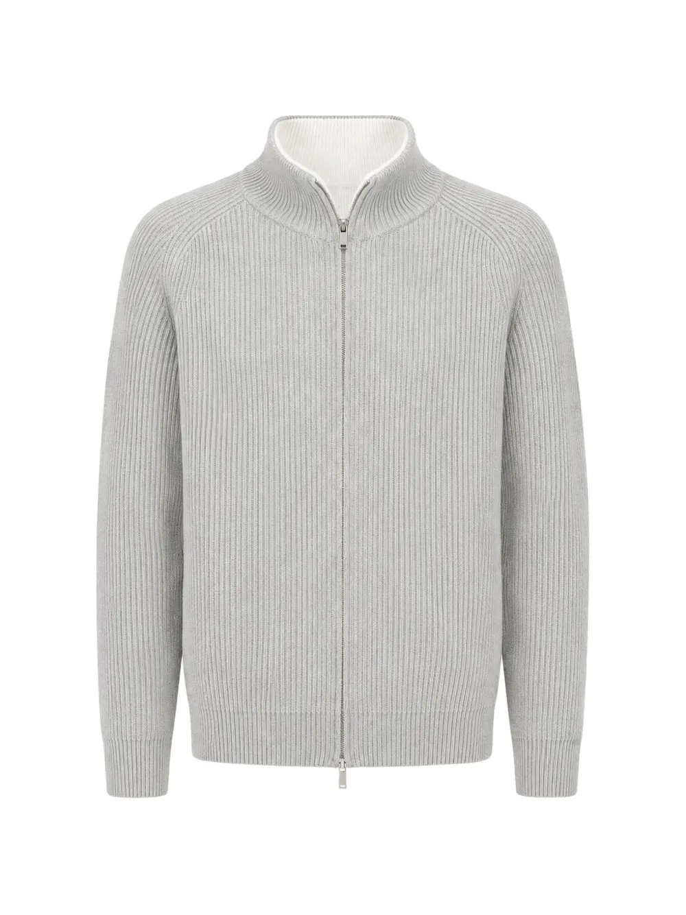 Lardini ribbed-knit zip-up cardigan - Grigio