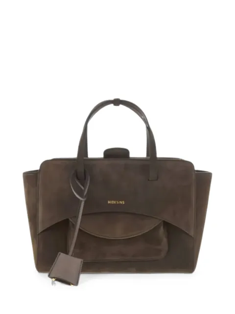 HIDESINS L Flap logo-print tote bag