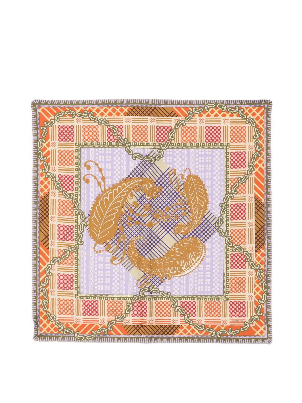 MANTERO 1902 print patchwork-effect scarf