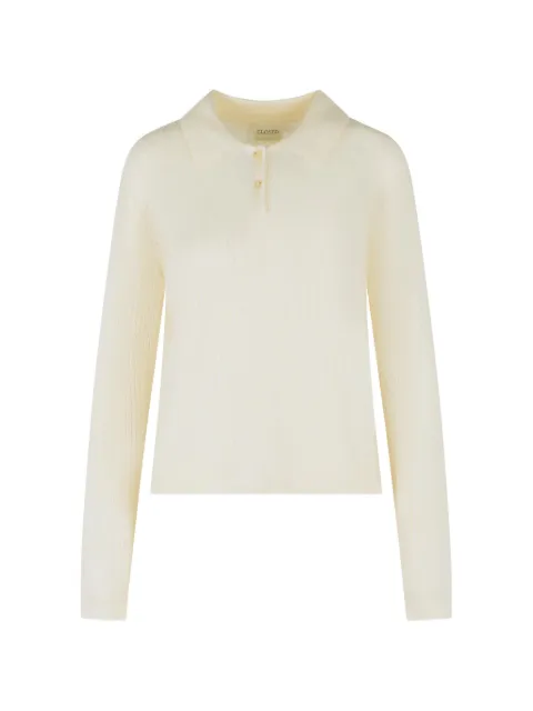 Closed wool-blend polo knit