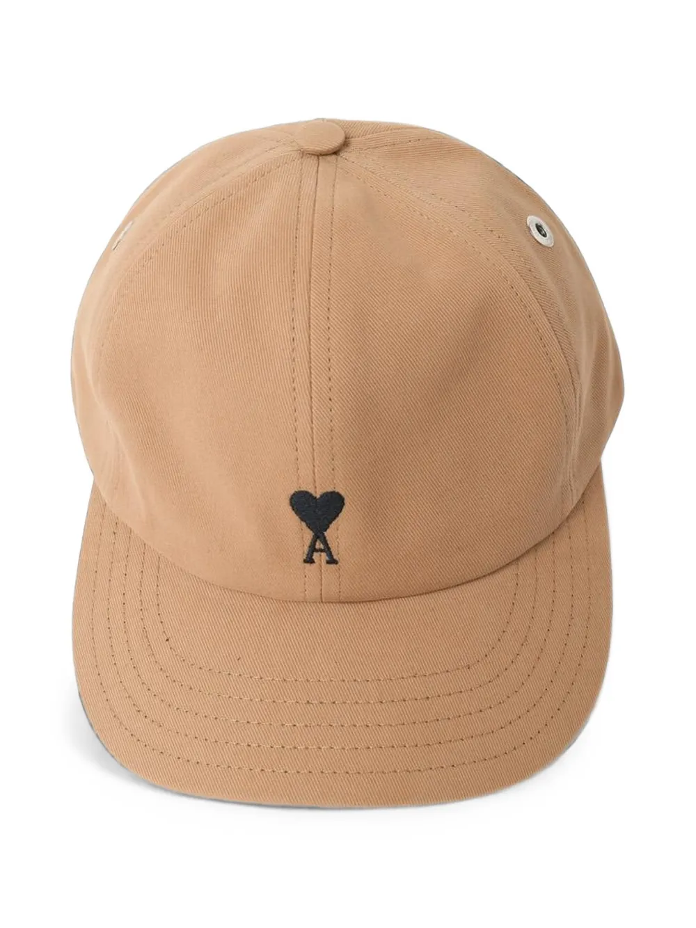 AMI Paris Katoenen pet met Ami de Coeur Beige