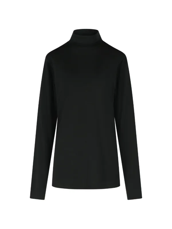 Rier High-neck Wool Sweater in Black