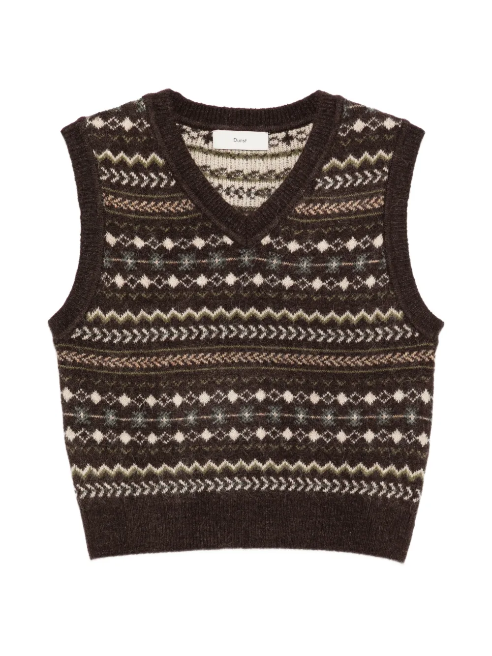 DUNST Fair Isle-knit V-neck sweater vest