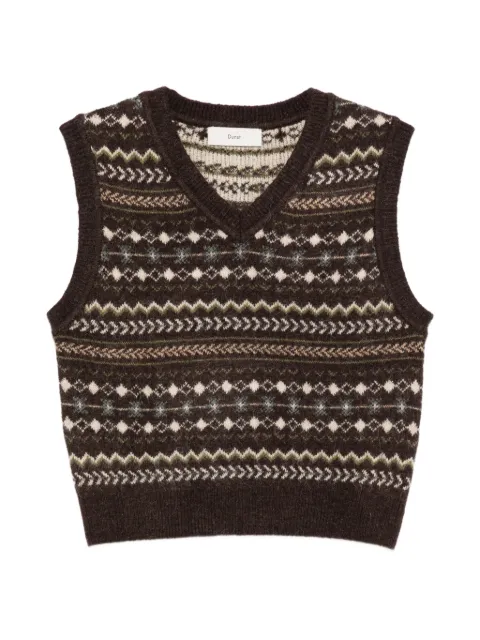 DUNST Fair Isle-knit V-neck sweater vest