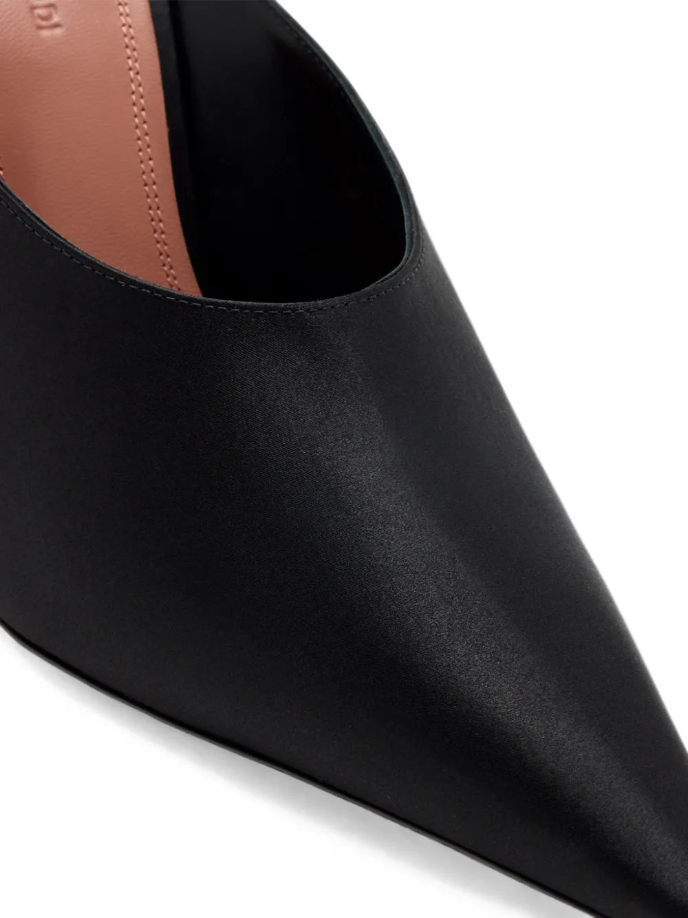Amina Muaddi Felicia satin mules Zwart