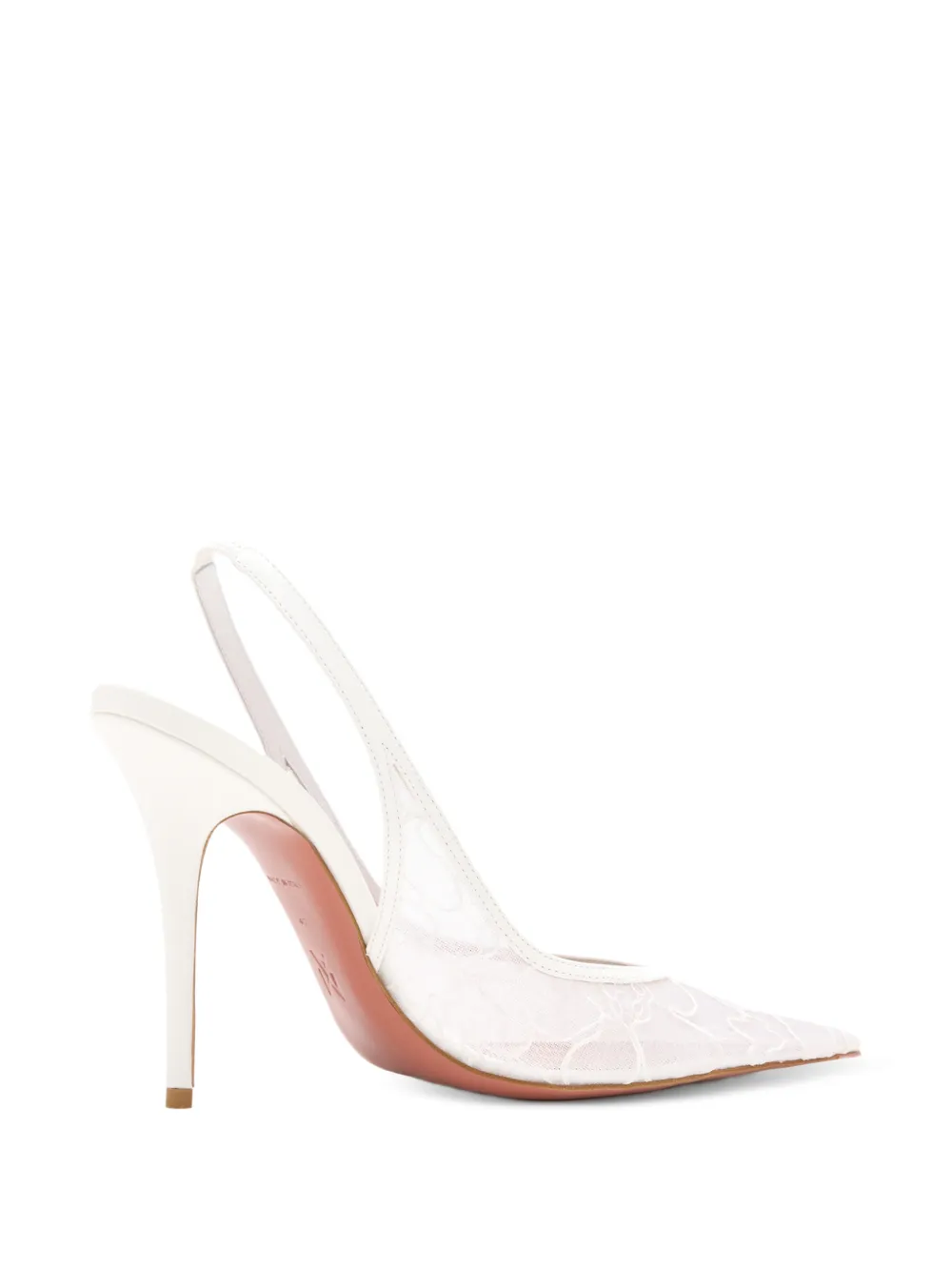 Amina Muaddi Anok lace slingback pumps Wit