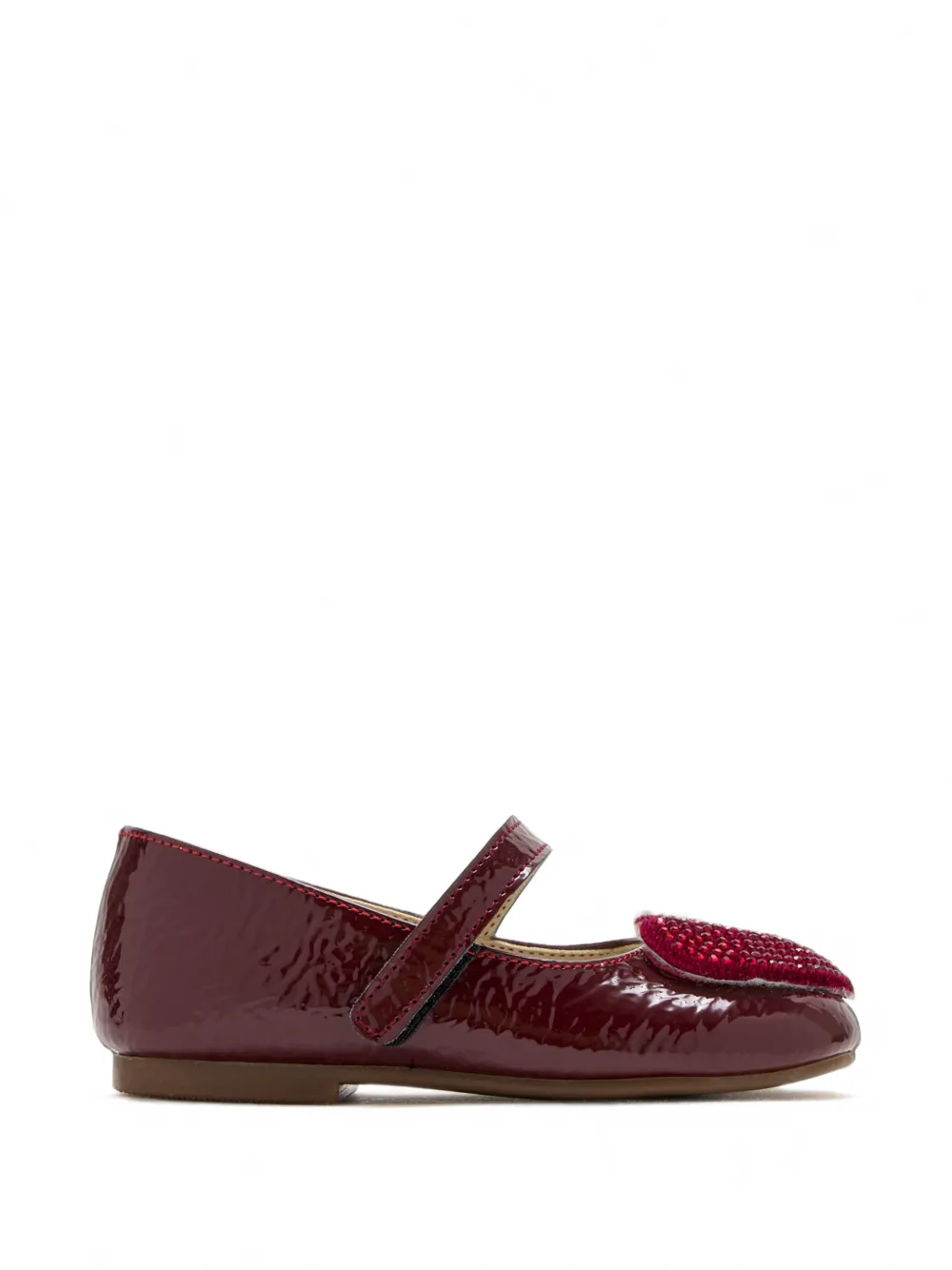 BabyWalker Swarovski crystal-embellished patent-leather ballet flats - Rosso