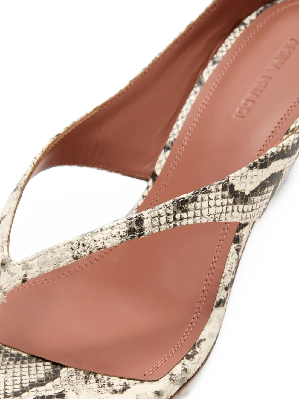 Amina Muaddi Alexandra snake-effect sandals Beige