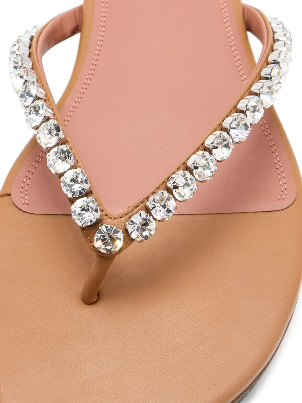 Amina Muaddi Gigi crystal-embellished leather sandals Beige