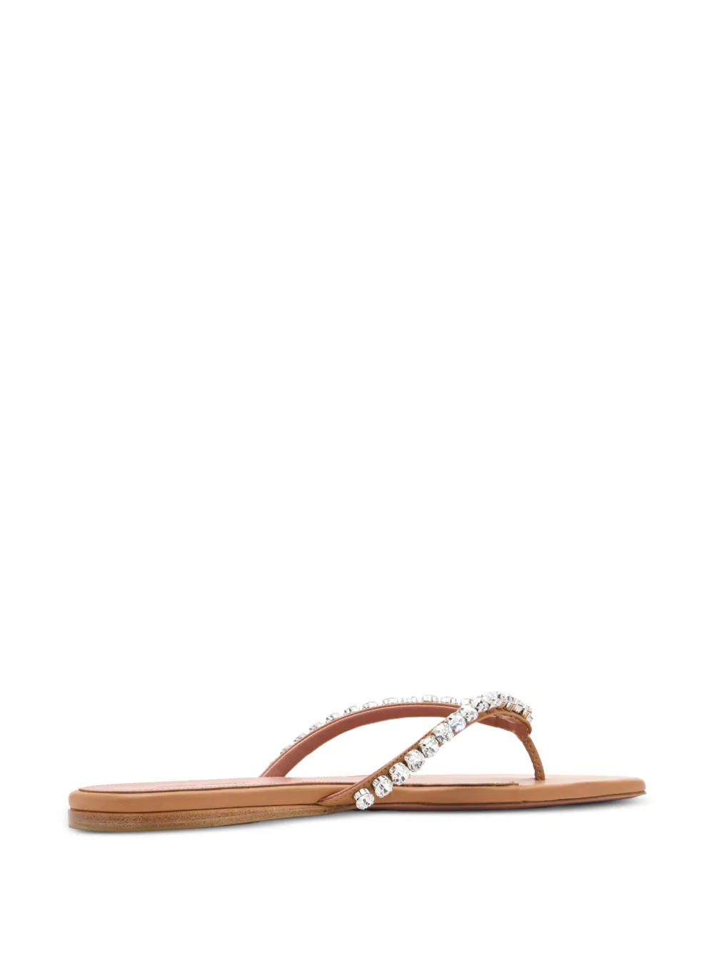Amina Muaddi Gigi crystal-embellished leather sandals Beige
