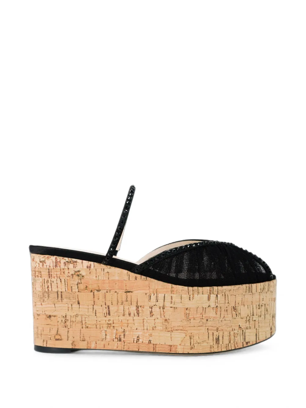 Andrea Wazen Paloma crystal-embellished cork sandals