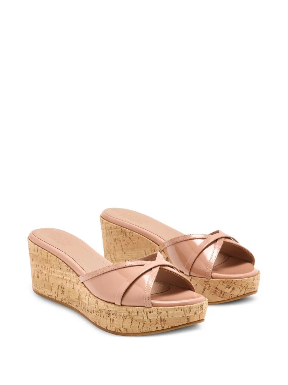 Malone Souliers Perla patent-leather wedge sandals Roze