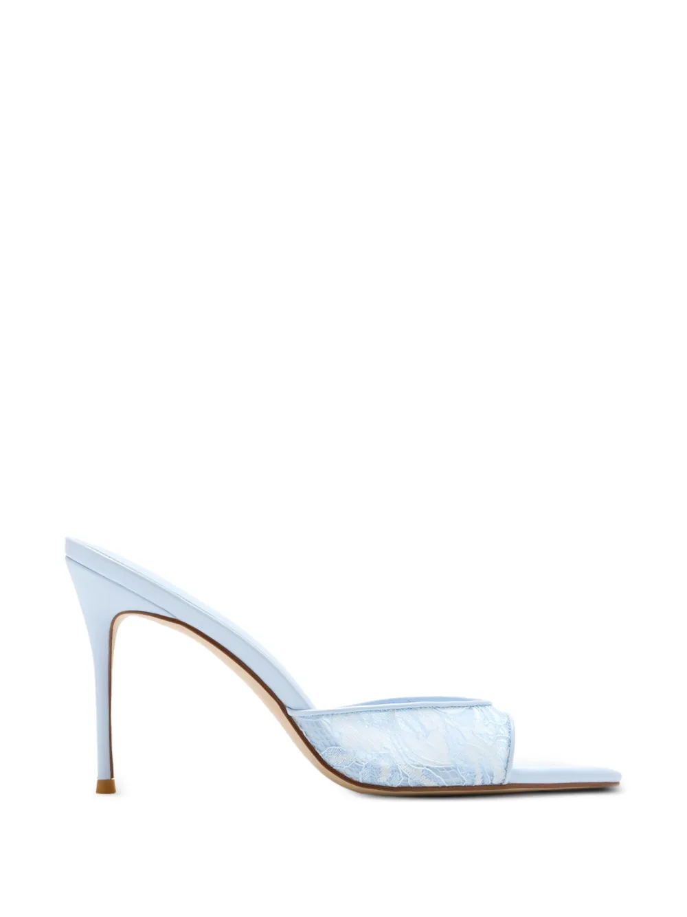Femme La sandales façon chaussons Bella en dentelle à talon - Bleu Femme La sandales façon chaussons Bella en dentelle à talon - Bleu