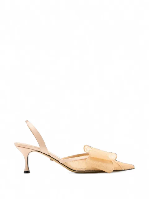 MACH & MACH Le Cadeau lace slingback pumps