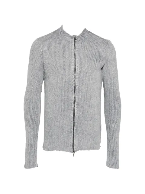 Julius ribbed-knit zip-up jacket