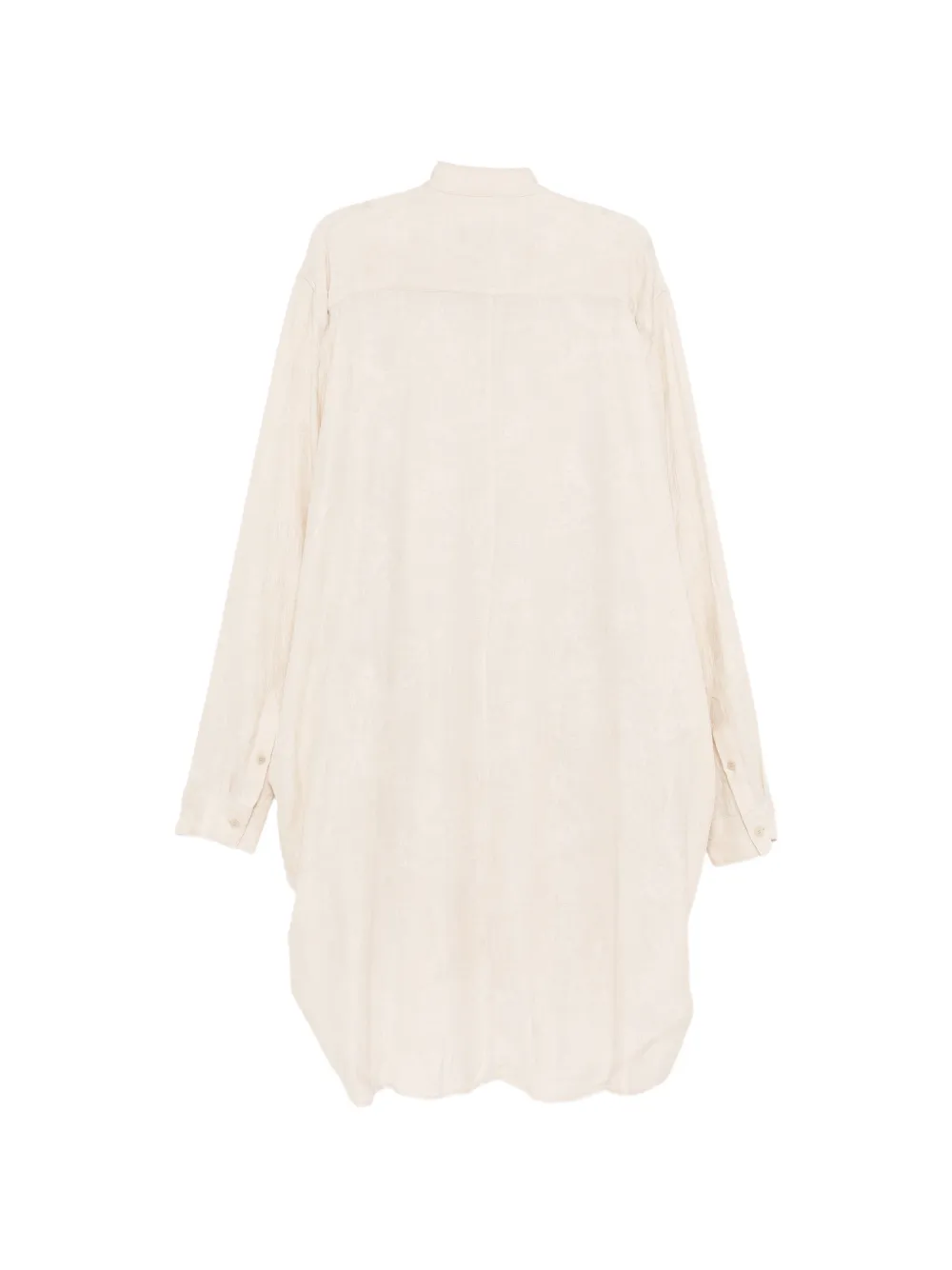 Julius mandarin-collar long-line shirt Beige