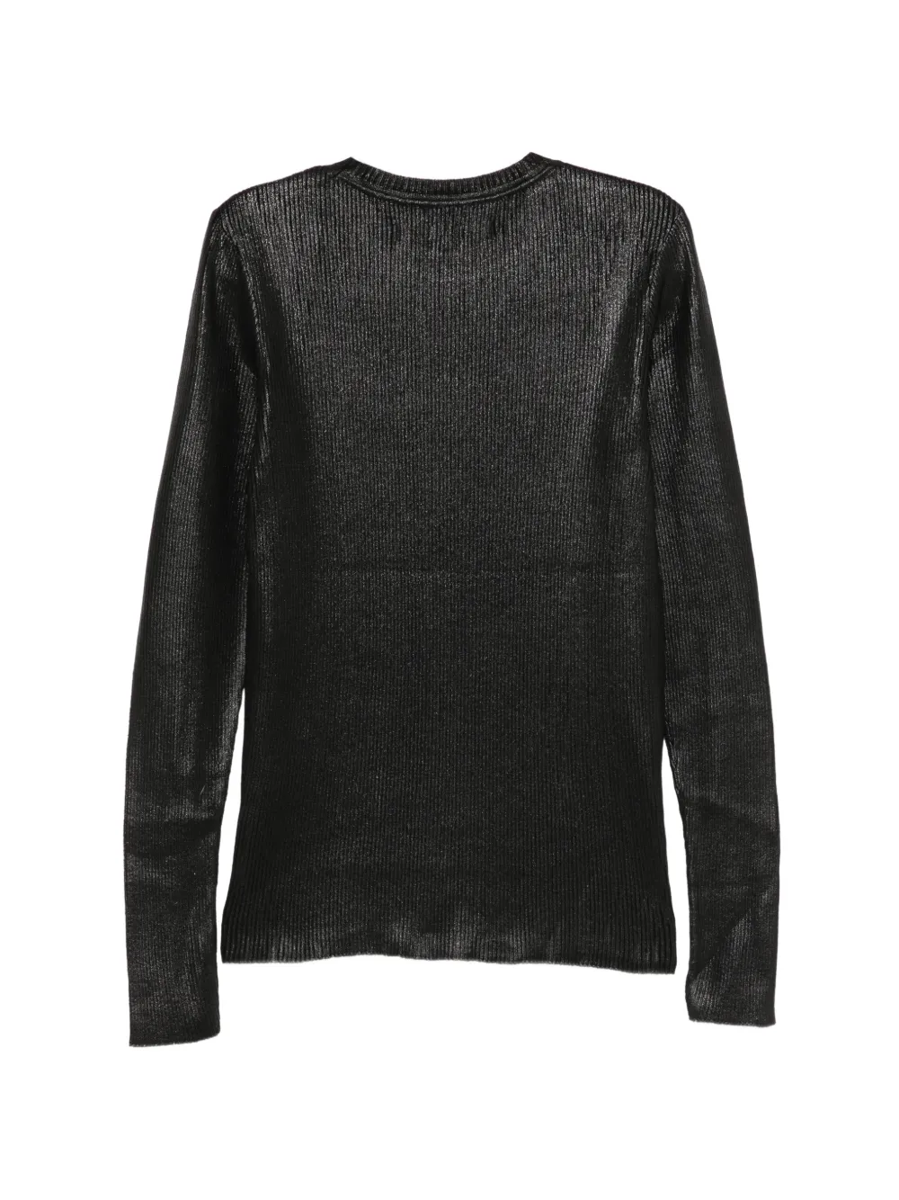 Julius ribbed-knit metallic-finish sweater Zwart