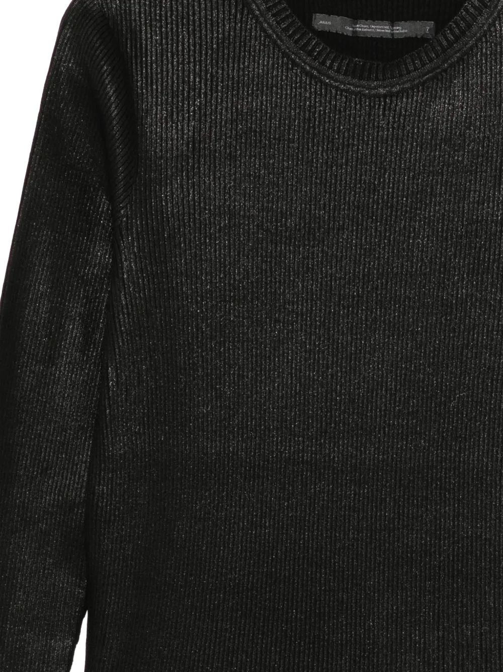 Julius ribbed-knit metallic-finish sweater Zwart
