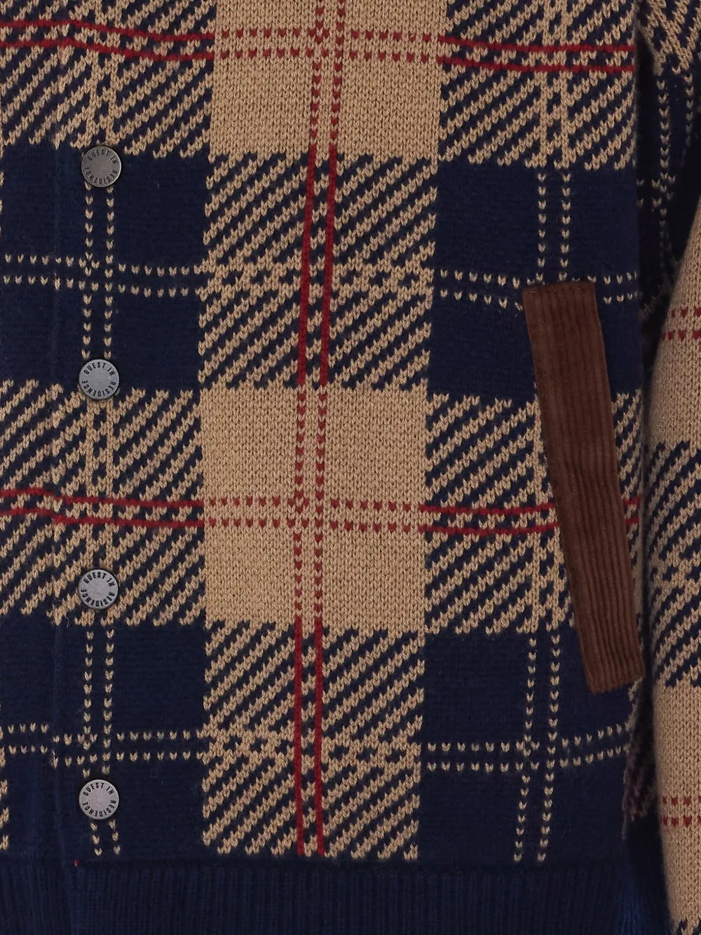 Guest In Residence check-motif corduroy-collar jacket Beige