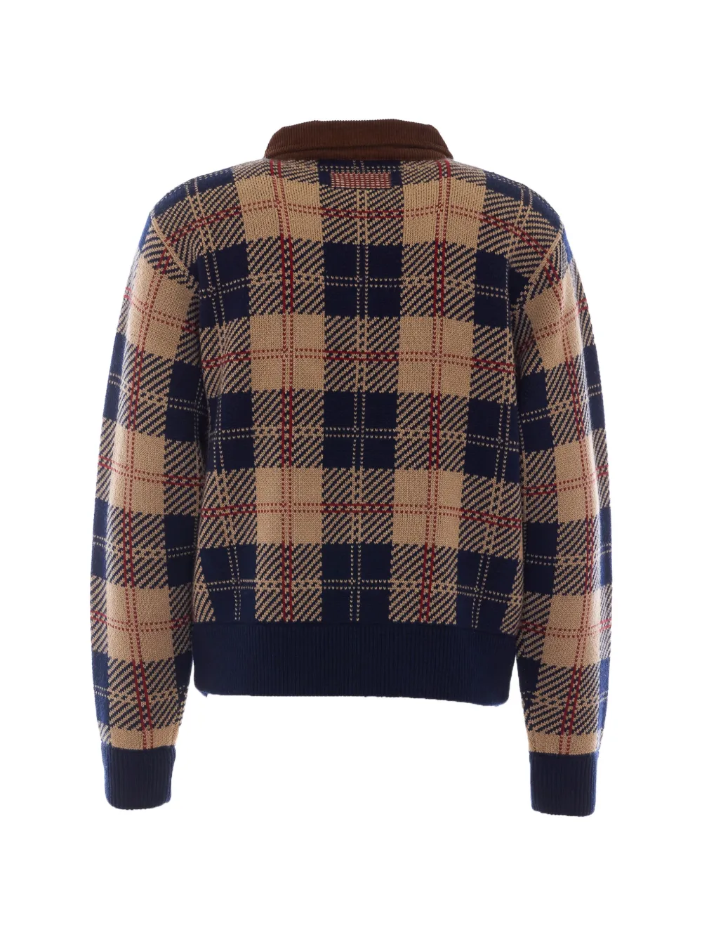 Guest In Residence check-motif corduroy-collar jacket Beige