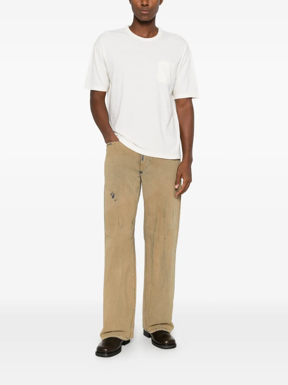 visvim Jumbo chest-pocket T-shirt Beige