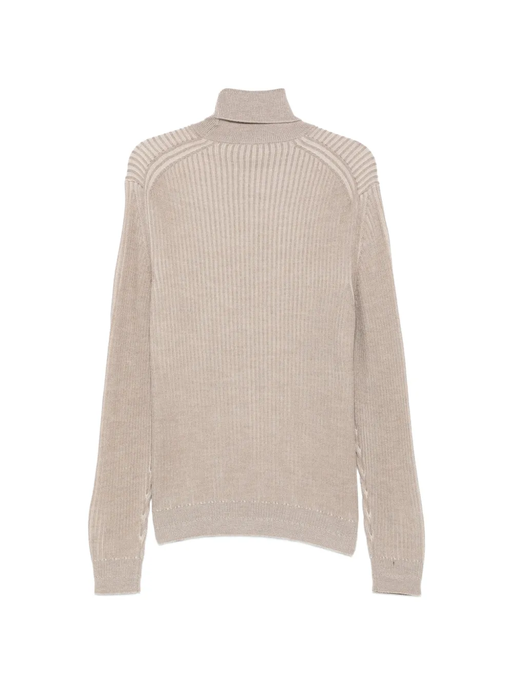 Zanone ribbed roll-neck sweater Beige