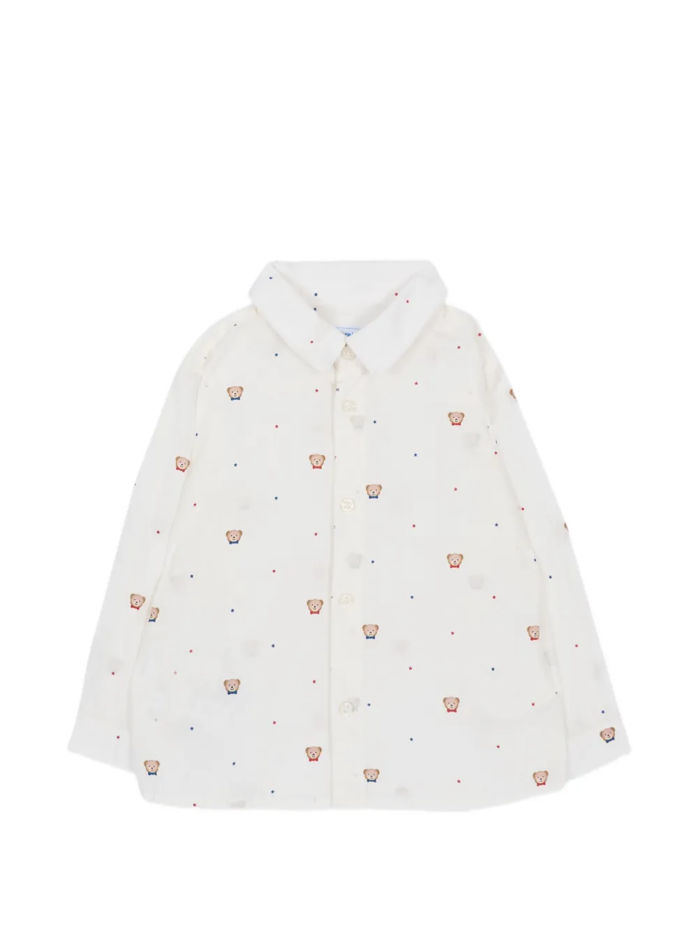 Mayoral bear-print star-print shirt - Bianco