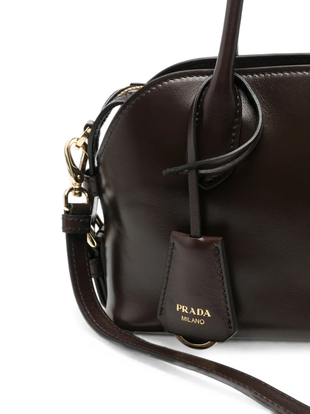 Prada logo-print leather tote bag Bruin