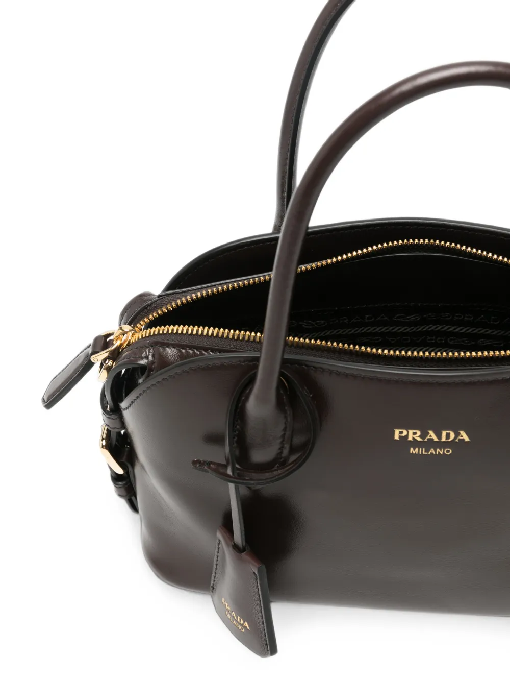 Prada logo-print leather tote bag Bruin