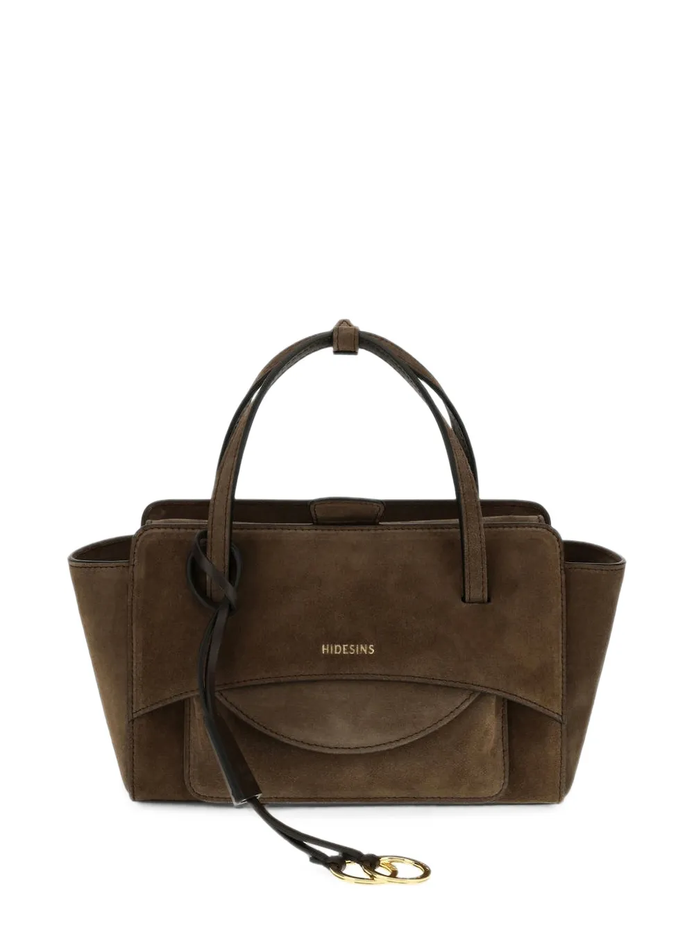HIDESINS small Flap logo-stamp suede tote bag