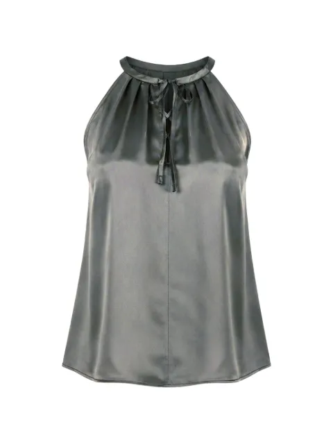 Marella pleated satin-finish top