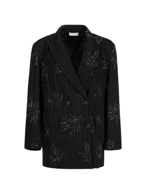 Weili Zheng pinstripe crystal-embellished jacket