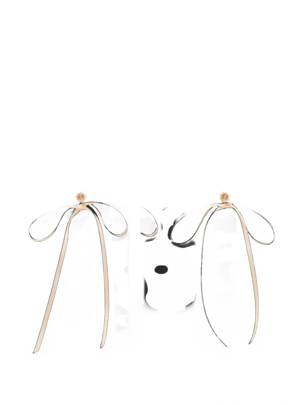 Simone Rocha crystal bow earrings - Toni neutri