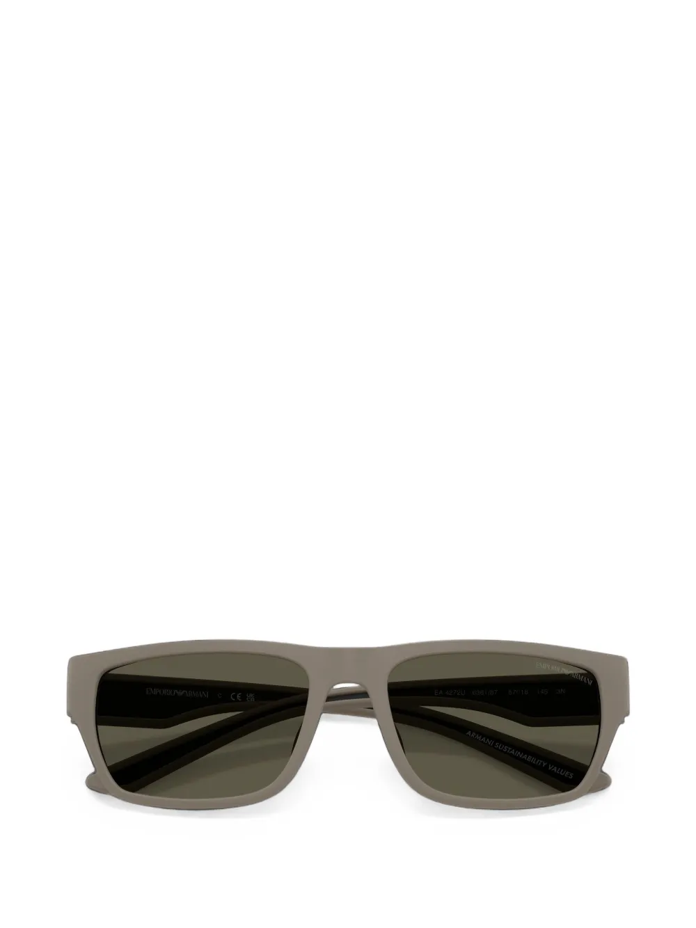 Emporio Armani Zonnebril met rechthoekig montuur Grijs