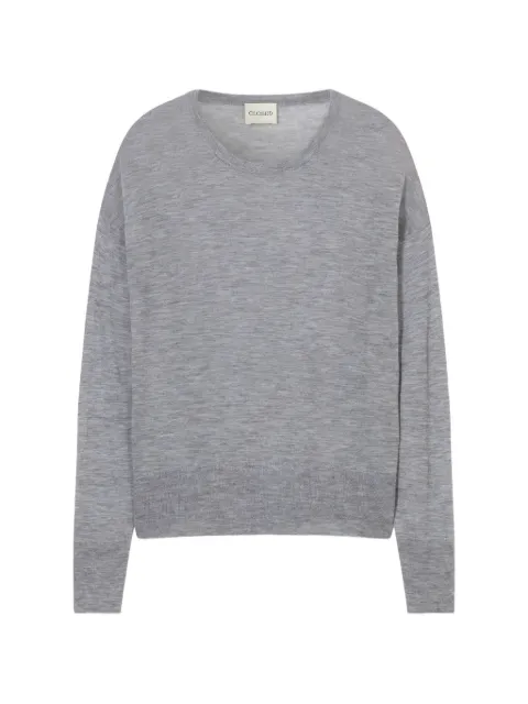 Closed fine-knit drop-shoulder sweater