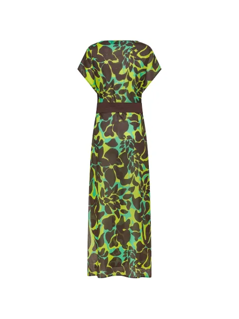 Niu floral-print belted maxi dress