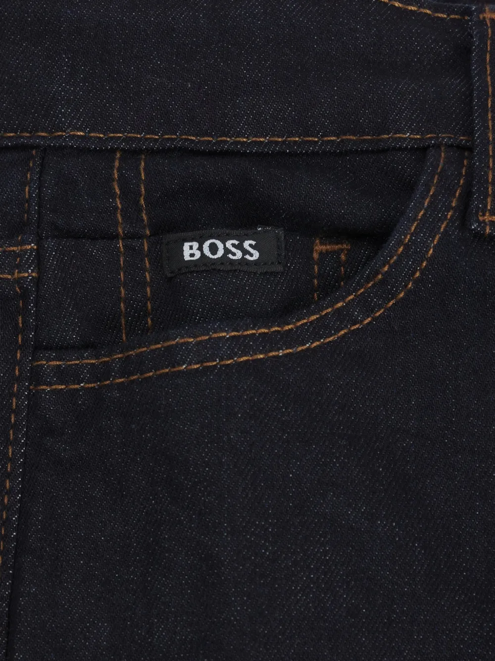 BOSS Kidswear contrast-stitch jeans Blauw