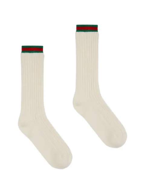 Gucci Kids Web-stripe ribbed-knit socks