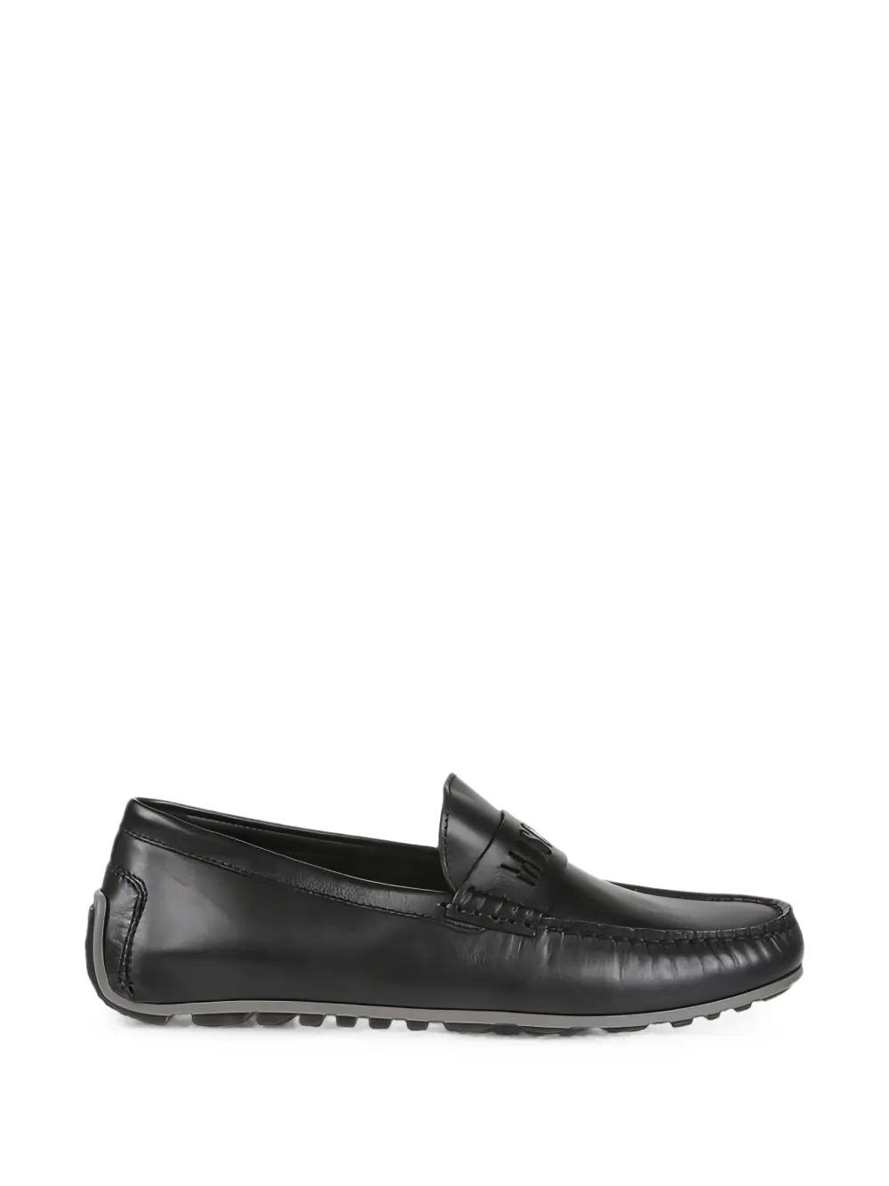Moschino logo-detailed leather loafers - Nero