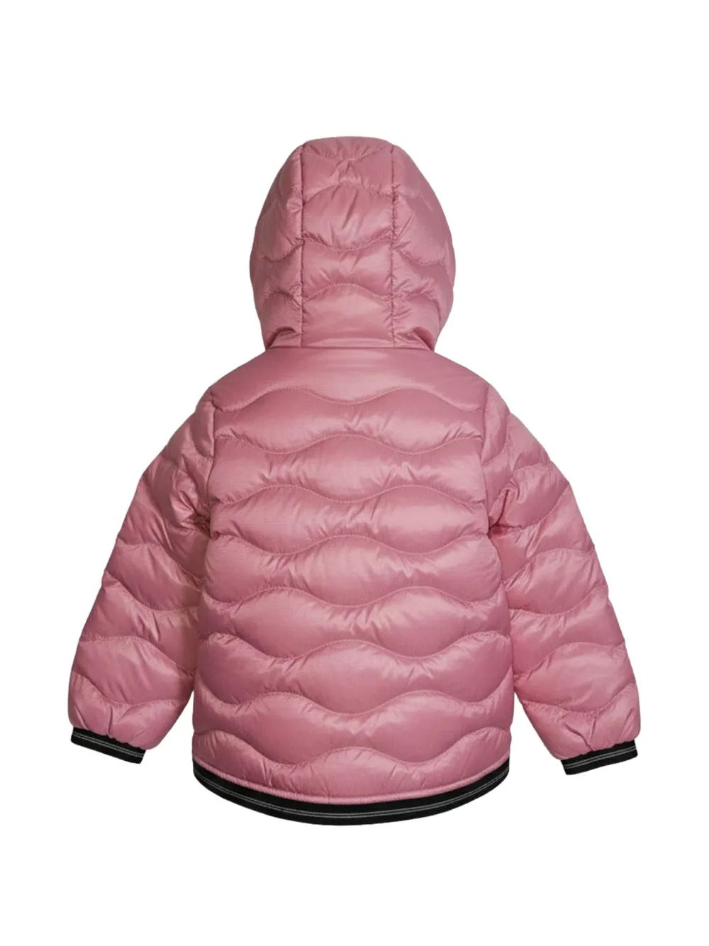 Blauer Gewatteerd jack met golfpatroon en capuchon Roze