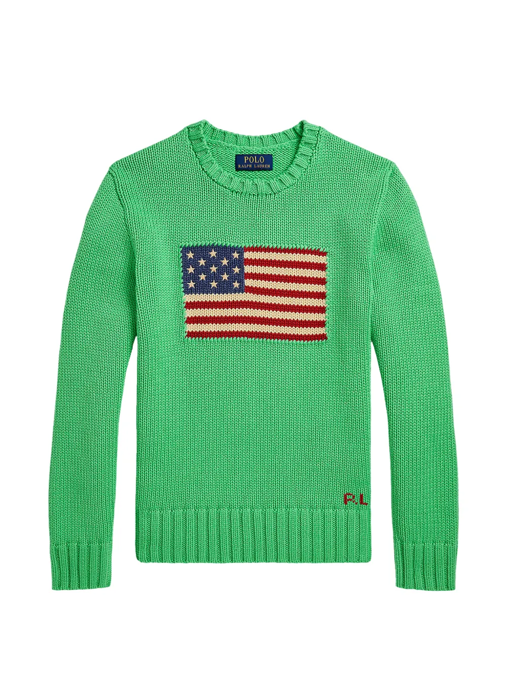 POLO RALPH LAUREN KIDS Flag Pullover mit Intarsien-Muster - Grün