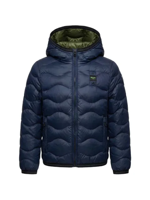 Blauer wave-quilted hooded jacket