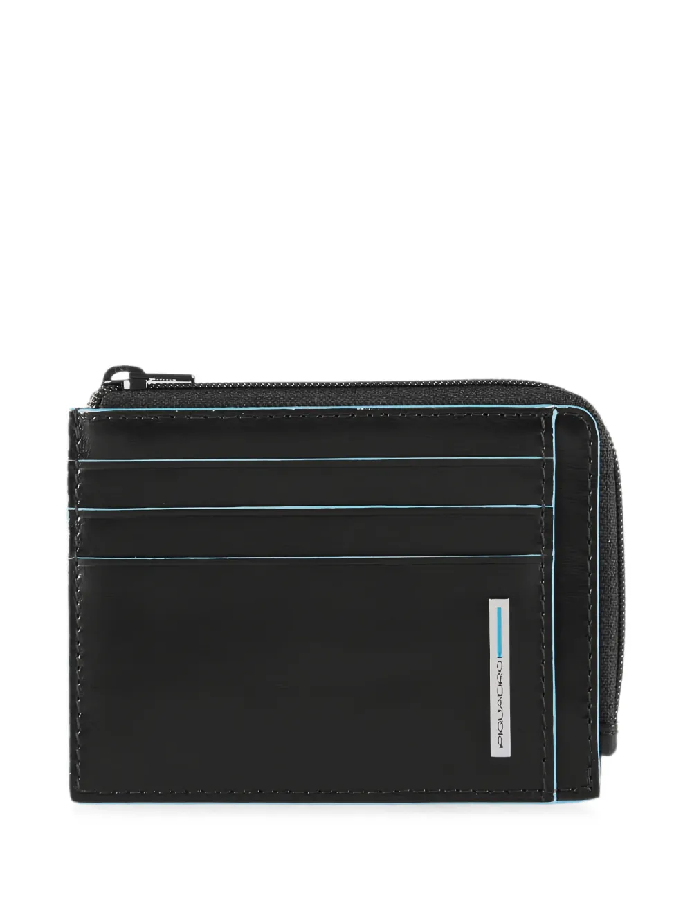 PIQUADRO logo-plaque zip-around cardholder - Nero