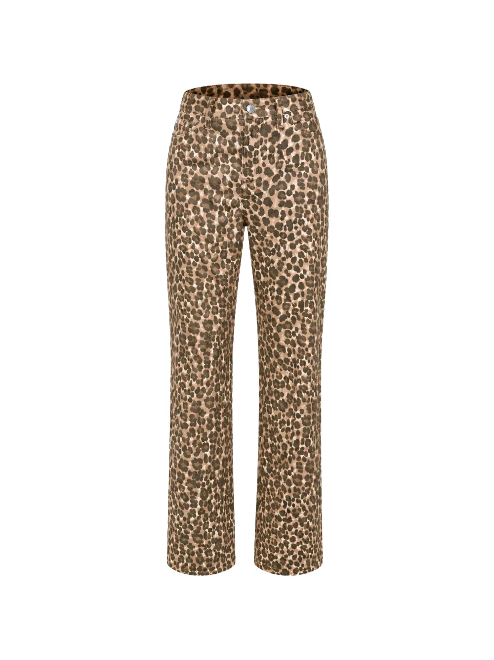 DKNY leopard-print straight-leg jeans - Toni neutri