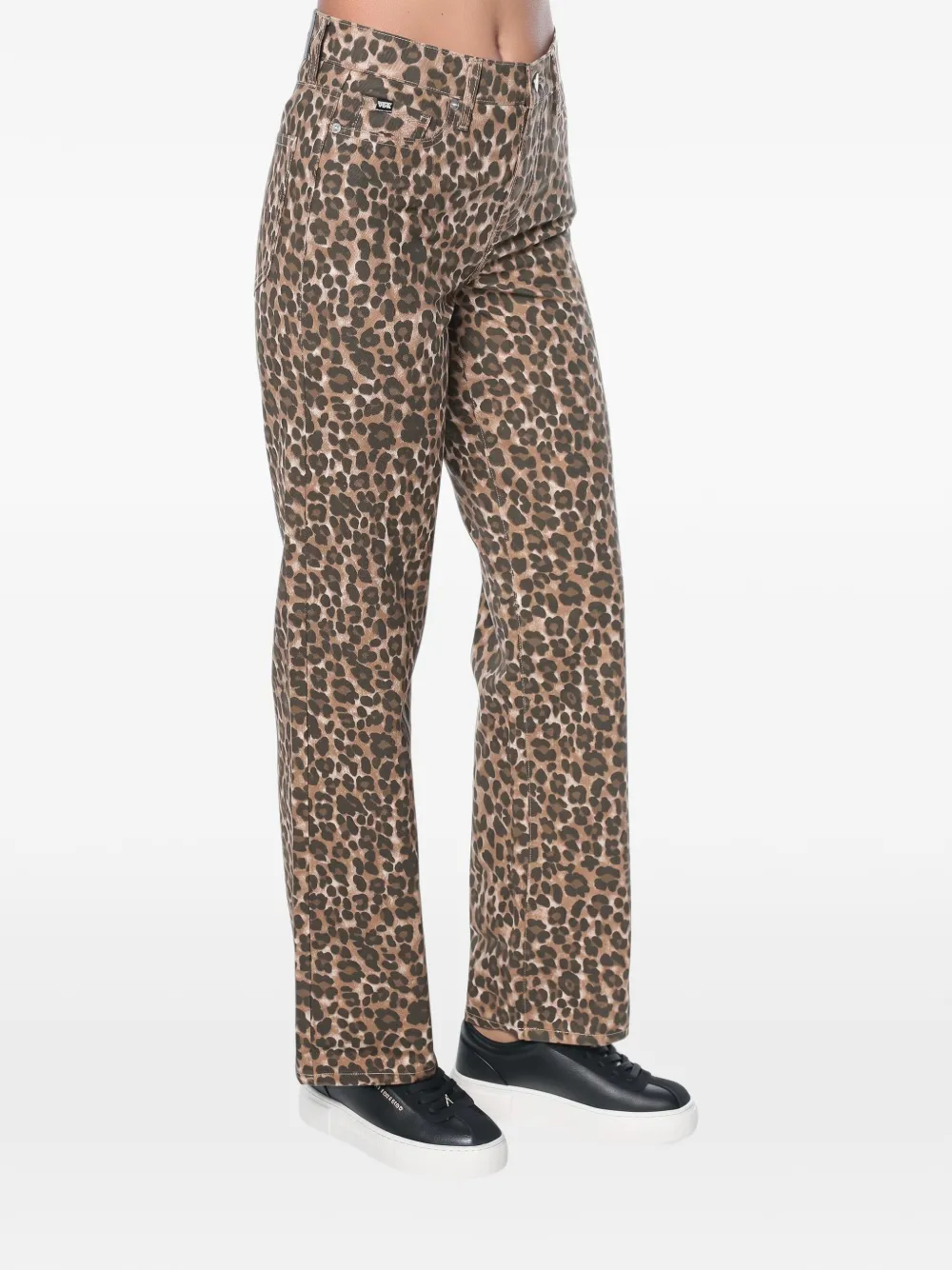 DKNY leopard-print straight-leg jeans - Toni neutri