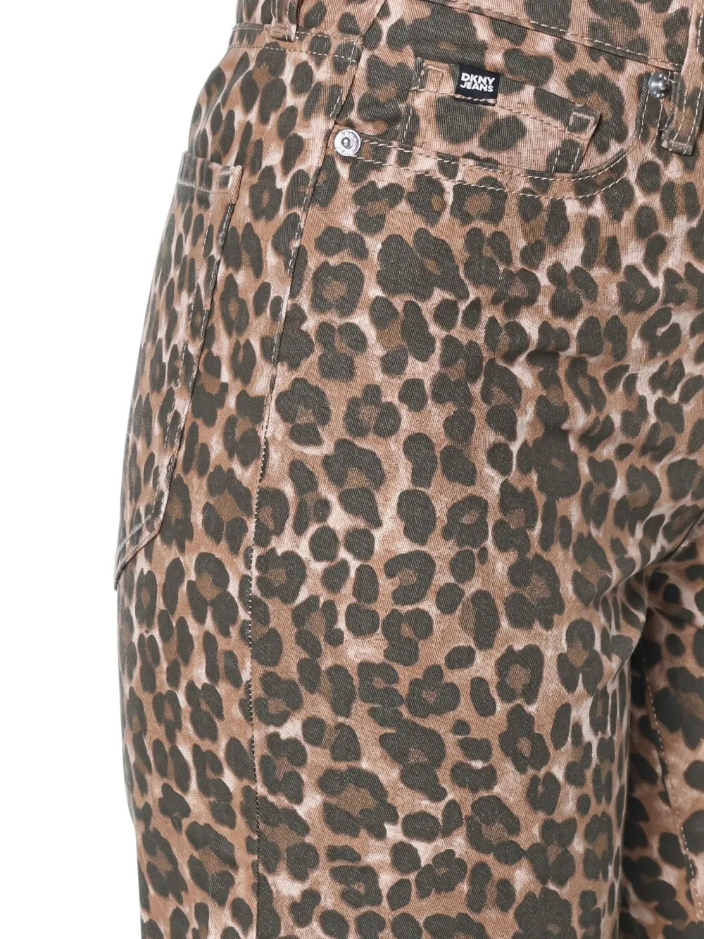 DKNY Straight jeans met luipaardprint Bruin