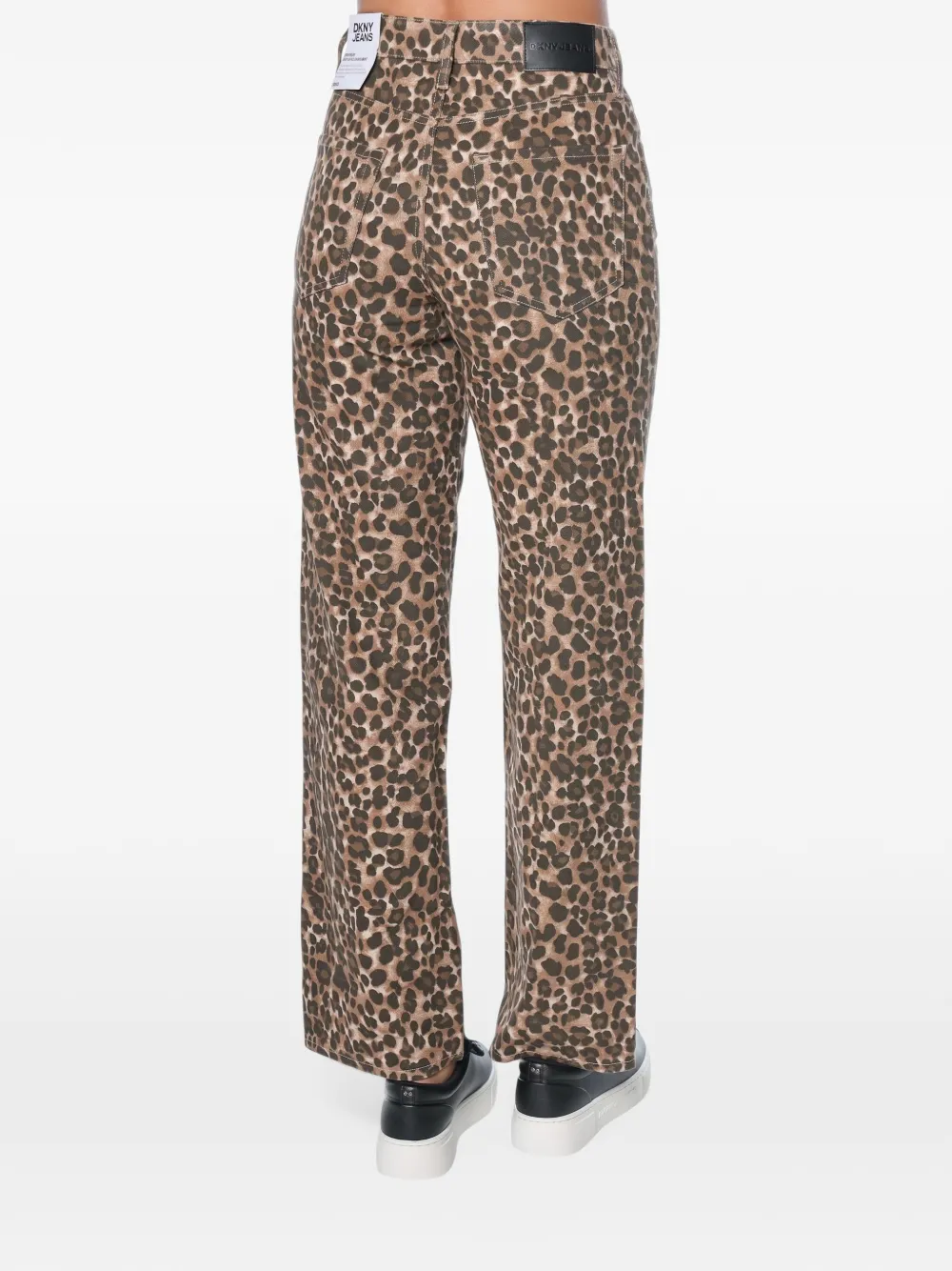 DKNY Straight jeans met luipaardprint Bruin