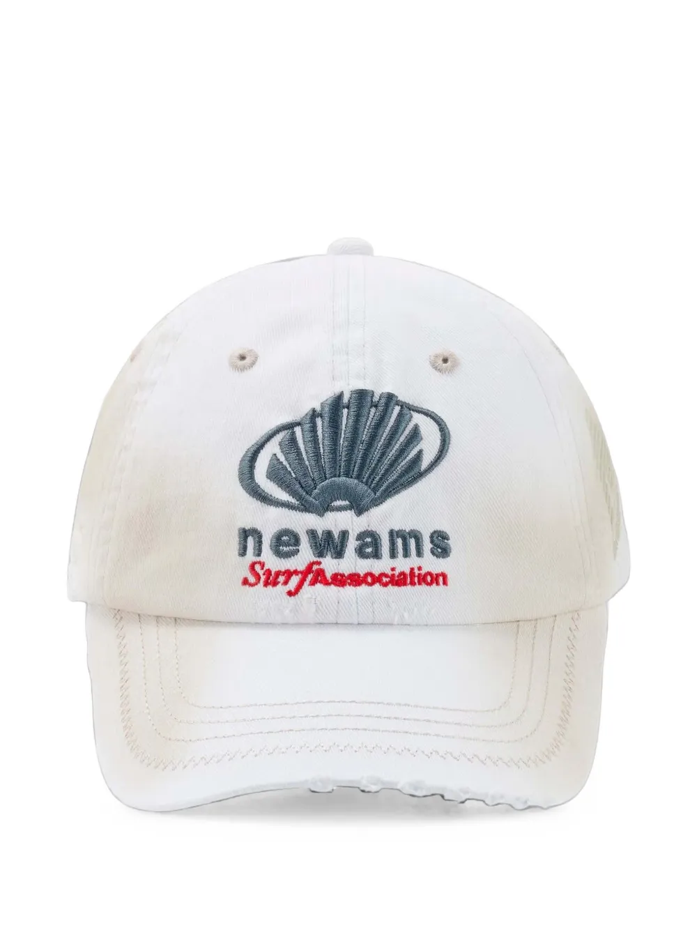 NEW AMSTERDAM distressed logo-embroidered cap