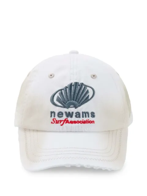 NEW AMSTERDAM distressed logo-embroidered cap